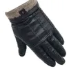 Winter Heren Mode Schapenvacht Lederen Handschoenen Katoenen Voering Winterhandschoenen Houd Warm Rijden Outdoor Black 202 211216