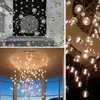 Hedendaagse Crystal Glass Ball Kroonluchters Hanglamp Luxe LED Hoge Plafondverlichting Trap Bar Drop Kroonluchter Verlichting