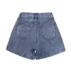 Sommar ny kärlek grafisk shorts denim byxor eller grödor jeans kvinnor streetwear retro y2k hög midja tide elegant ulzzang kläder 210417