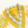Mudkingdom Baby Girls Vest Cardigan Daisy Kwiat Odzież wiosna Topy Dzianiny Dzieci Odzież 210615