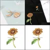 Pins, Brooches Jewelry Enamel Sunflower Women Men Flower Weddings Office Brooch Pins Gifts Drop Delivery 2021 Cxdfi