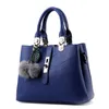 HBP Embroidery Messenger Bags Women Leather Handbags for Woman Sac a Main Ladies hair ball HandBag Tote DarkBlue