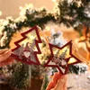 Party Supplies Christmas Red Forest Elderly Wooden Luminous Pendant xmax Tree Ornaments Round Five-pointed Star Pendants