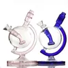 World Globe Bong Hookahs Dab Rig Water Pipes 5.7 tums återvinna bubbler med glasskål oljelör