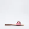 Slippers 2022 Женская модная бренда Бак Плоская каблука Летние открытые пляжные слайды повседневные дамы дома с открытым носком сандал.