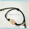 Bracelets de créateurs vintage en or avec citation de tournesol, bijoux de promesse Pinky pour femmes, livraison directe, Z56Sj, 2021