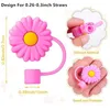 Embouts de paille en silicone créatifs couvrent bouchon anti-poussière réutilisable bouchons anti-éclaboussures couvercles pointe anti-poussière tournesol fleur de cerisier arc-en-ciel patte de chat pour pailles de 6 à 8 mm WLL1137