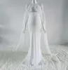 Le Couple Baby Shower Dress Maternity Photography Props Cape Ruffles Maternity Dresses Pregnancy Photography Shoots Cape Y0924