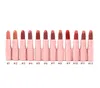 Rouge A Levre Matter Lippenstift, 12 Farben, langlebig, einfach zu tragende Make-up-Lippenstift-Farbtöne