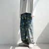 Hip Hop hommes graphique imprimé jean femme automne mode pantalon décontracté surdimensionné coréen Streetwear homme pantalon 220308