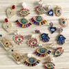 Trendy Ethnic Love Heart Shape Evil Eye Dangle Earrings For Women Vintage Statement Crystal Drop Earring Jewelry Gift