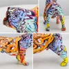 Kreativ Färgrik Engelska Bulldog Figurines Modern Graffiti Konst Heminredning Rum Bokhylla Tv Skåp Dekor Animal Prydnad 210607