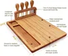 Large Bamboo Cheese Charcuterie Board Chopping Blocks with Cutting Tool Ideal Gift Kitchenware by sea aLLA1035