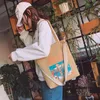 2024 женская парусиновая сумка-шопер с аниме-кошельком на молнии, сумка на плечо для девочек, женская сумка через плечо, дизайнерская брендовая сумка