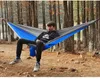 Single Double Hammock Balanços Adulto Ao Ar Livre Backpacking Travel Survival Survival Cama de dormir Portátil Com 2 Correias Carabiner 270 * 140cm