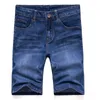 Märke mens sommarsträcka tunn kvalitet denim jeans manliga korta män blå jean shorts byxor stor storlek 40 42 210622235Z