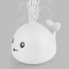 Baby Water Spray Bath Toy Whale Shape Led Light Ball Swimming Float Electric Automatic Induction Sprinkler s 210712