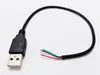 USB2.0 A Typ Male Plug 4pin 4 Tråd Dataavgiftskontakter Kabel, USB-ledningsladd, 30cm, DIY / 10PCS