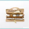 Perles, brins bijoux Boho main charme perles bracelets ensemble femmes bracelet en bois naturel bracelet bracelets drop livraison 2021 opnvi