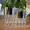 3ml 6ml 10ml 20ml Bouteille de vaporisateur de parfum en verre transparent Récipients cosmétiques vides avec atomiseur Or Bouteilles à capuchon en argent