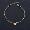 Tornozeleiras Modyle Heart Heart Barefoot Crochet Sandals Foot Jóias Bracelets para mulheres Cadeia de pernas Marc22