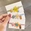 Korean version candy color round bead Flower Hair rope circle simple hair band sweet knot Headband Headdress