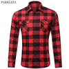 Men's Plaid Flannel Shirts Double Pocket Checkered Shirt Men Long Sleeve Casual Button Down Outfit for Camp Hanging Out or Work 210522