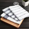 3 pièces de haute qualité bleu blanc serviette vérifier rayé torchon cuisine serviettes serviettes nappe 100 coton fil teint tissu