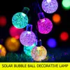 ストリングクリスタルボールソーラーライト20/30 LED 7/5mストリングライト防水屋外の装飾家庭庭園ヤードパーティーウェディングのためのガーランドランプ