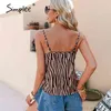 Sexig V Nacke Ärmlös Satin Leopardskjorta Kvinnor Sommar Baklösa Casual Kvinna Mode Silk Ladies Camis Tank Top 210414