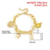 Punk Heart Lock Planet Circle Bracelets porte-bonheur Femmes Single Layer Metal Cross Chaîne épaisse European Hip Hop Gold Letter Lovers Link Bijoux Accessoires