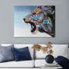Абстрактный лев плакат холст живопись стены искусства картинки для гостиной красочные животные принты современные украшения дома