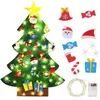 Juldekorationer DIY Felt träd med LED Glowing String Light År 2022 Cristmas Ornament Xmas Navidad Merry Decoration