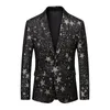 Men's Suits & Blazers 2021 Single Western Jacket Korean Style Trendy Five-pointed Star Print Slim Suit Mens Vagueleblazers