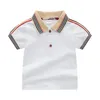 Baby Boys Summer T-Shirts Bomull Barn Kortärmad T-shirt Bra kvalitet Pojke Casual Turn-down Collar Shirt Barn Toppar Tees 1-7 år