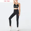 Melody Women Outfit Letter Print Sports Leggings Gym Workout Seamless Yoga Sets Female Suit Wear Running