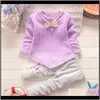 赤ちゃん、マタニティドロップデリバリー2021春秋の女の子の服子供のファッション服ベビーコットンかわいいTシャツパンツ2個/セット子供