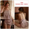 Pigiama autunno e inverno Sleep Top Lingerie Set Sexy Pour Femme Conjuntos De Mujer Seta Due pezzi Sleepwear Donna 418 Q0706