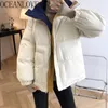 Warme winterjassen opstaande kraag dikke Koreaanse vintage mode vrouwen parka elegante mujer chaqueta tops 18632 210415