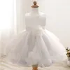 Lace flower girls wedding dress baby girls christening cake dresses for party occasion kids 1 year baby girl birthday dress Q15589732