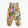 ベビー服夏の花のジャンプスーツノースリーブの新生児のリンゴ綿カジュアル子供プレイスーツブティック子供服4色BT6527