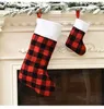 Noel Çorap Kırmızı Ve Siyah Buffalo Ekose Şömine Asılı Çorap Aile Tatil Noel Parti Süslemeleri 1054 B3