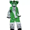 Yrke Grön Plush Fursuit Mascot Kostym Halloween Jul Fancy Party Dress Festival Clothings Carnival Unisex vuxna outfit