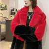 Moda inverno mulheres jaqueta de pele 5xl plus size solto longo sobretudo de pele de alta imitação de lã de cordeiro espessa casacos fêmea quentes G056 210927