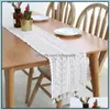 white cotton table runner