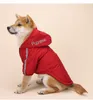 Varm hundar Hoodie Designer Dog Apparel Doggy Face Sweater Pet Winter Coat Jacket Kallt Väderkläder för Små Medium Och Stora Hundar Röd 3XL A158