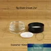 Partihandel 85st / Lot Glas 5G Cream Burk med plast Svart Lid1 / 6 oz Kvinnor Makeup Container Mini Potte Ögonskugga Skruvlock Flaska Fabrikspris Expert Designkvalitet