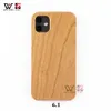 Étuis de téléphone respectueux de l'environnement pour iPhone 6s 7 8 Plus 11 12 13 Pro X XR XS Max 2023 Mode Bois de cerisier TPU Coque arrière vierge TOP-Vente