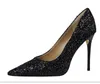 Scarpe da donna con tacco alto da 9,5 cm Plus Size 43 Stripper Glitter Scarpins Décolleté di lusso Stiletto da sposa Scarpe da sposa oro argento fetish