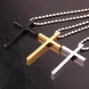 Pendants Vintage Style 316L Stainless Steel Link Silver/Gold/Black Christian Cross Pendant Ball Chain Necklace Men's Women's Jewelry